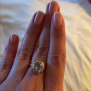 14k gold aquamarine antique ring